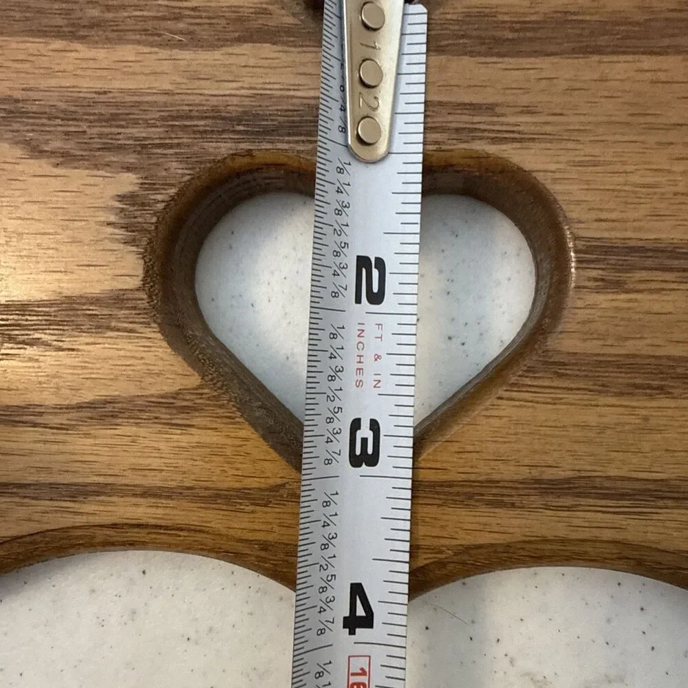 Vintage Wood Wall Shelf Heart Cutouts 2 Peg Hooks Country Cottagecore